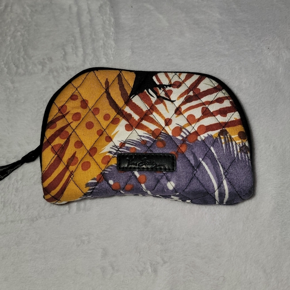 Vera Bradley Retired Boho Painted Feathers Makeup Bag